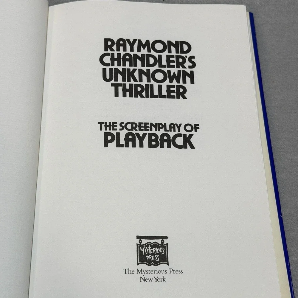 Vintage 1985 Raymond Chandler's Unknown Thriller The Screenplay of Playback HC/D